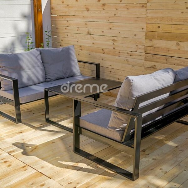 Meble metalowe - zestaw stolik i dwie sofy - loft surowa stal lakier